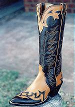 Tan Calf Boot w/Black Wing Tips, 16-inch Tops w/Collar